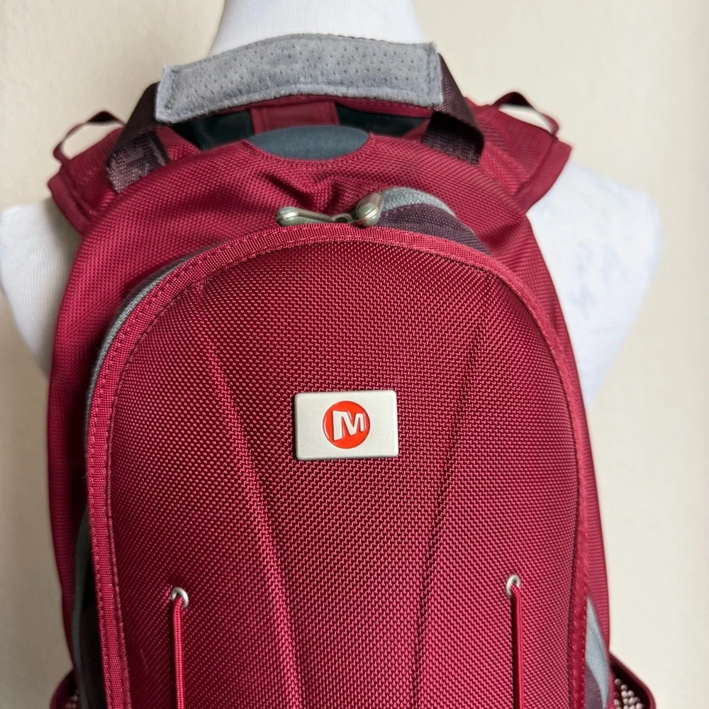 Merrell‎ Backpack Dark Red Canvas Hard Shell Hiking Medium Unisex Outdoor
